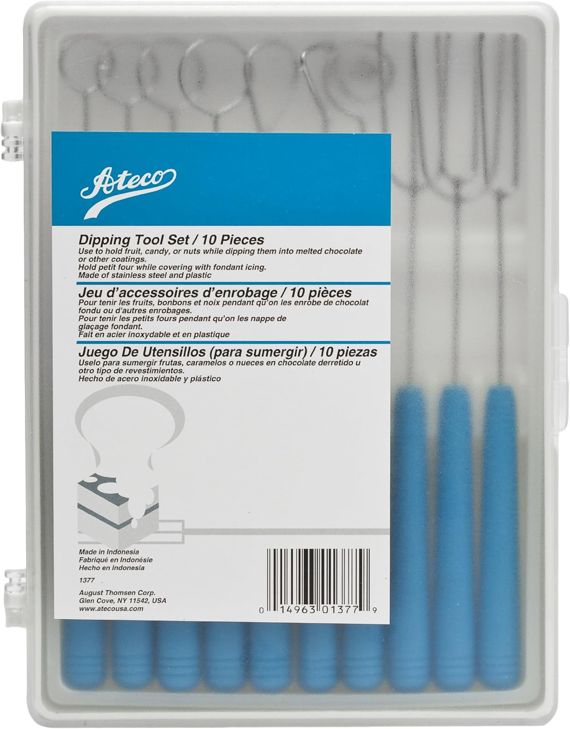 Juego de herramientas de inmersión de caramelos y frutas Ateco Pro-Series de 10 piezas