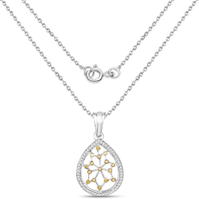 0.45 Carat Genuine White Diamond and Yellow Diamond Pendant