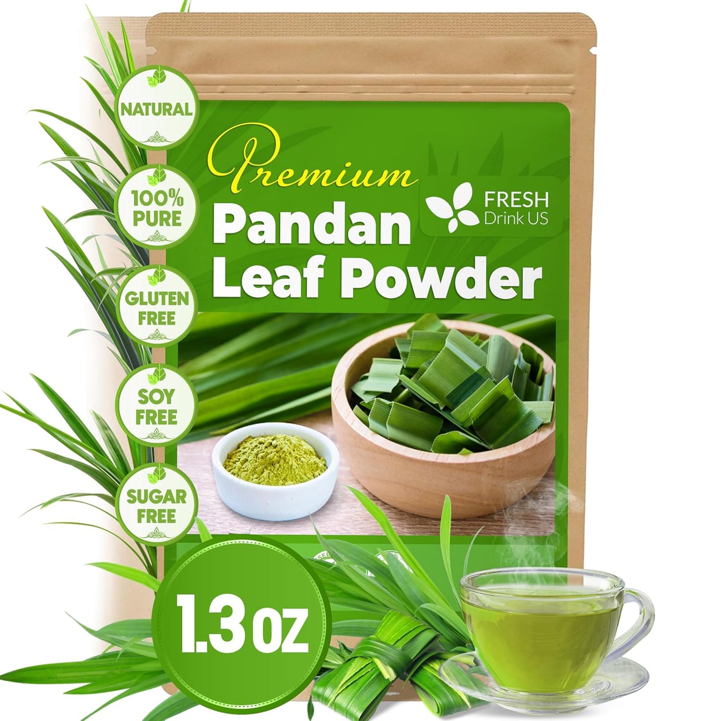 100% Pure Dried Pandan Leaves - Natural Flavoring Powder