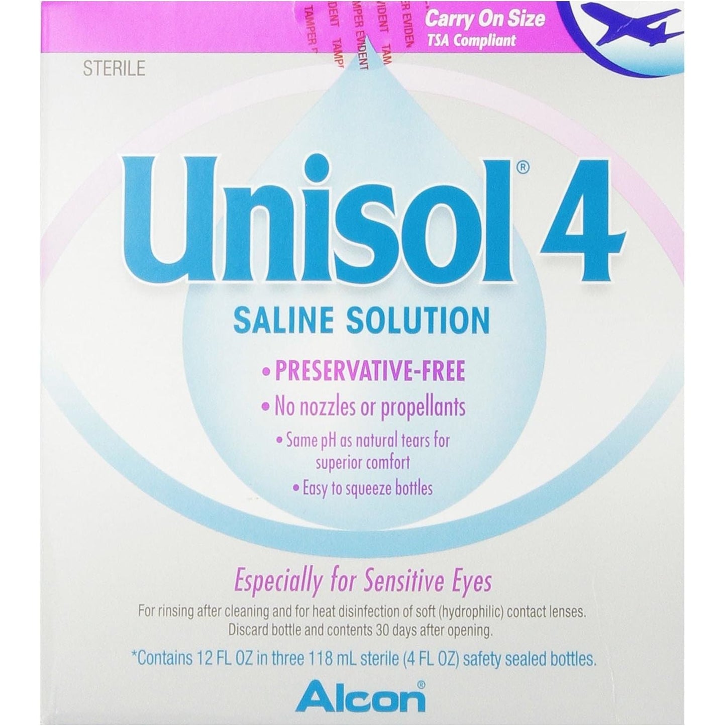 Unisol 4 Solution saline sans conservateurs, 12 oz