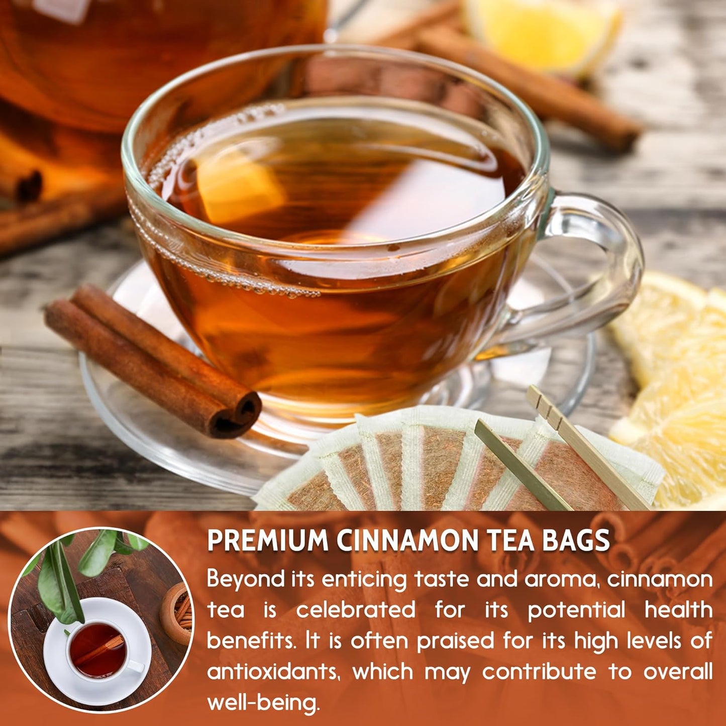 Pure Cinnamon Herbal Tea - 100% Natural & Caffeine-Free