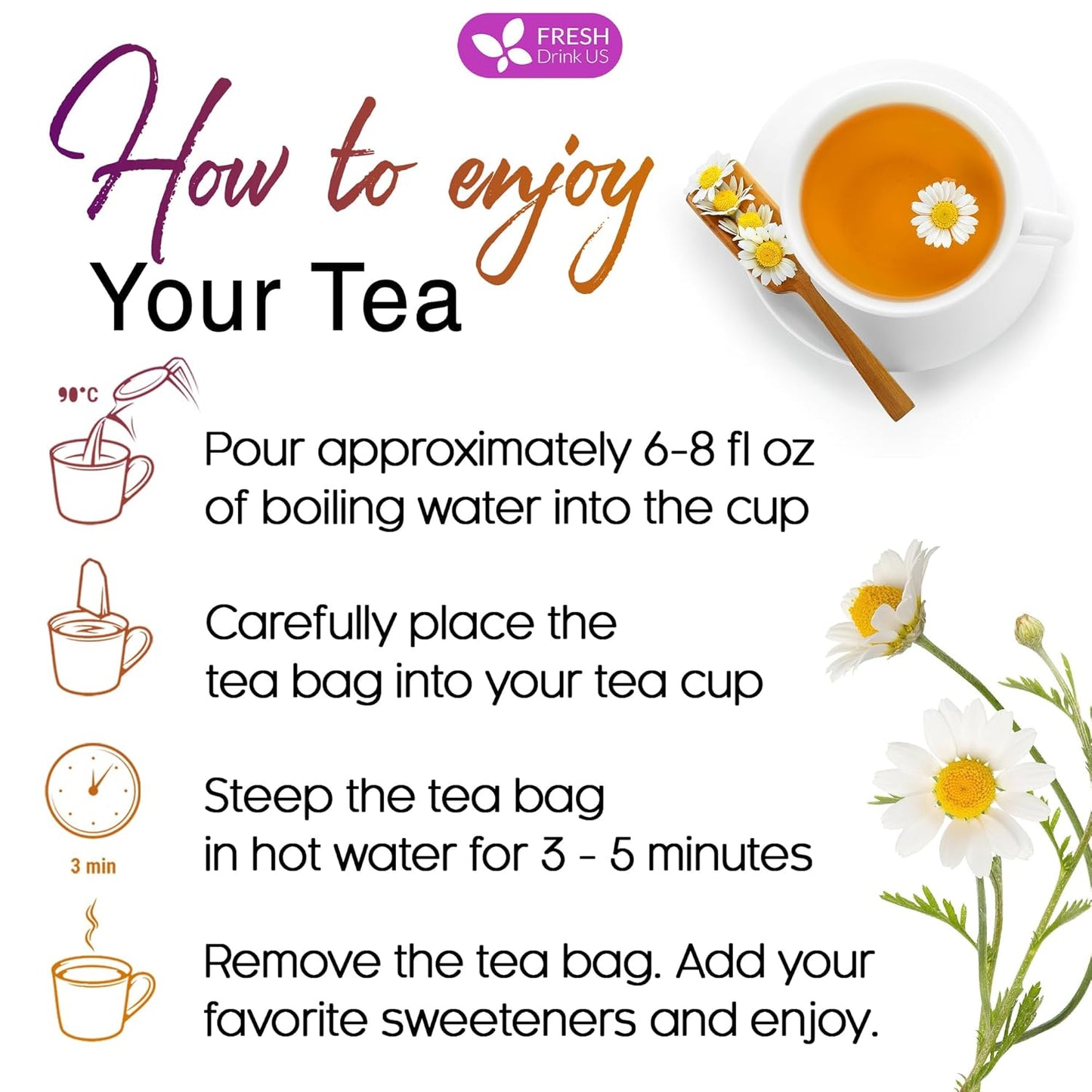Premium Chamomile Lavender Tea Bags - Eco-Conscious & Caffeine-Free