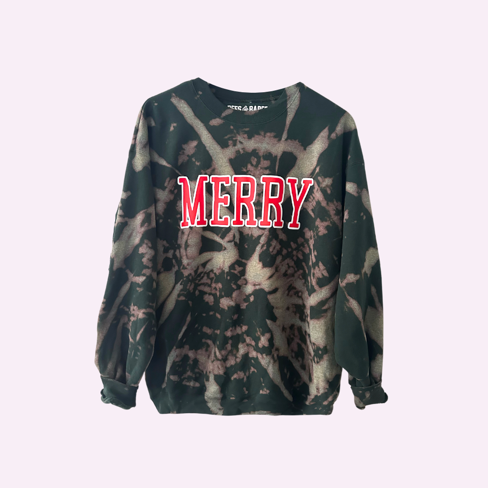 Sweatshirt Tie-Dye Joyeux avec Imprimé Audacieux