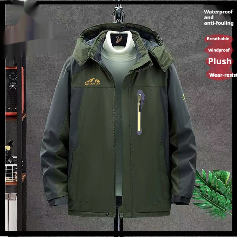 Men's Thick Velvet Waterproof Windproof Sport Jacket
