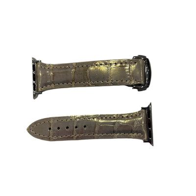 Gold Metallic Alligator Apple Watch Band