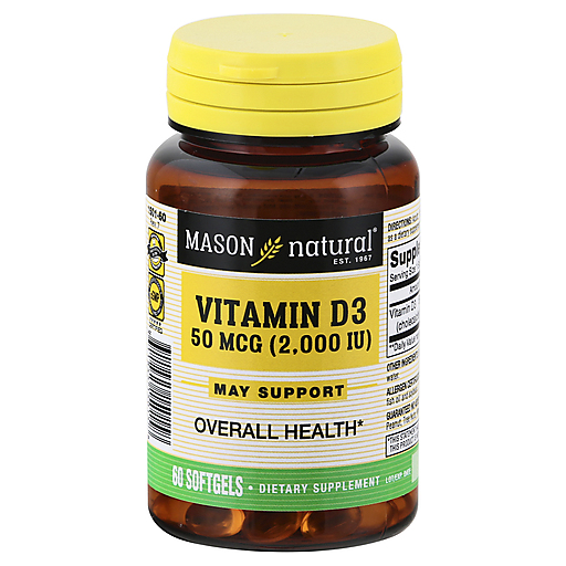 Mason Natural Vitamina D 2000 IU Softgels - 60 Conteos