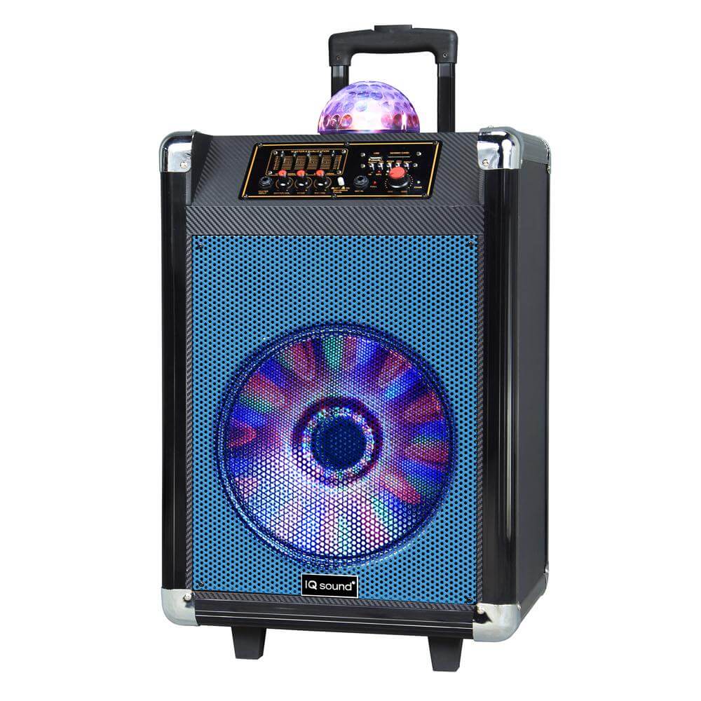 Altavoz Bluetooth Portátil IQ Sound de 12" con Luz de Disco