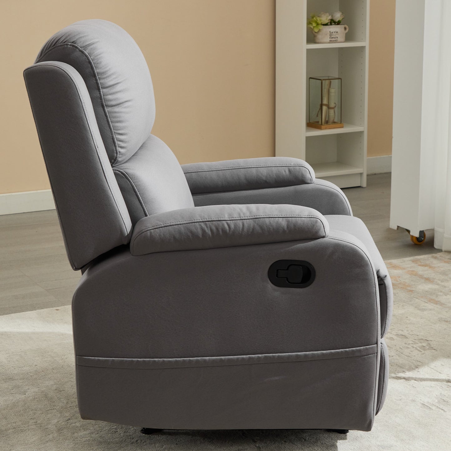 Gray PU Leather Recliner Massage Chair with Adjustable Positions