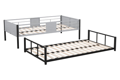 Metal Twin Bunk Bed with Ventilation and Safety Features
