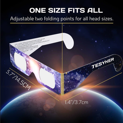 10 Pack Solar Eclipse Glasses - ISO Certified Safe Viewing