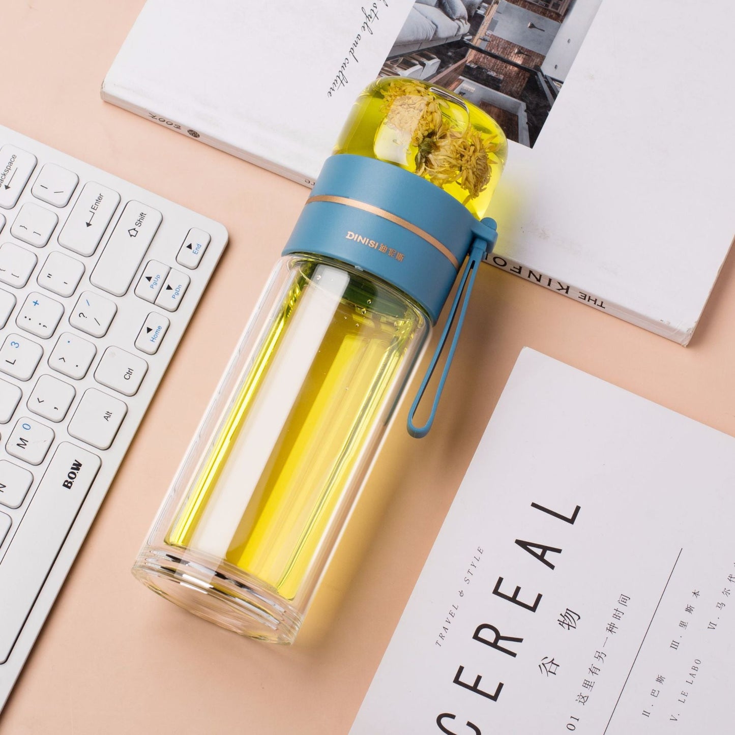 Botella de Agua de Vidrio Premium con Infusor de Té