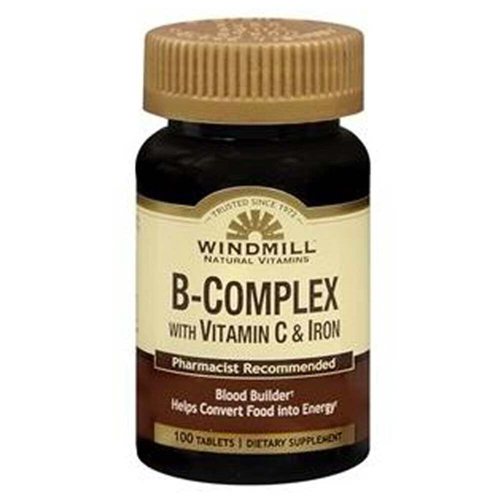 Windmill® Vitamin B-Complex with Vitamin C & Iron - 100 Tablets
