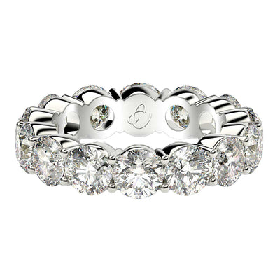 Round Cut Lab Grown Diamond Eternity Ring in 14k White Gold