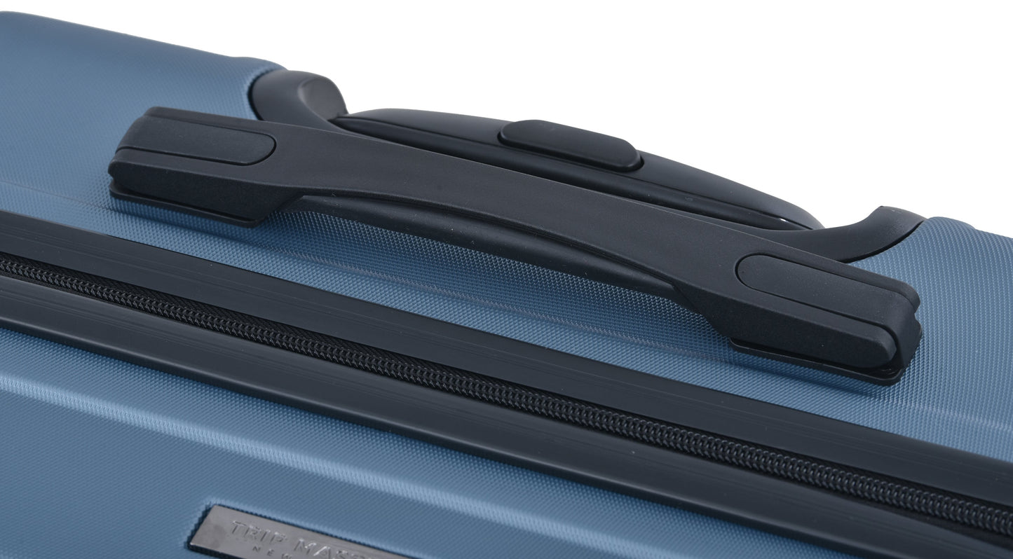 3 Piece Lightweight Luggage Set with Spinner Wheels - Blue