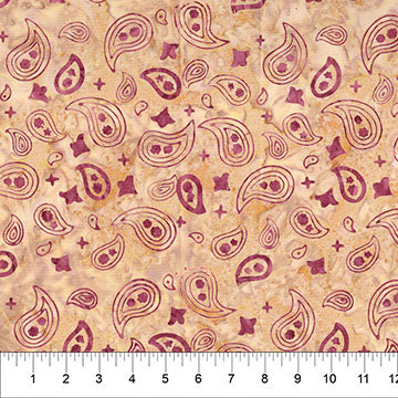 Tela de algodón de bandana Saddle Up en durazno 43"/44" por yarda