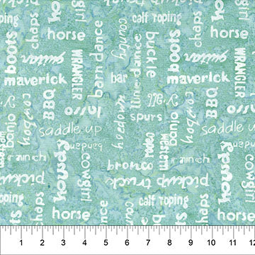 Tissu en coton des Caraïbes Saddle Up Words - 43"/44" par yard