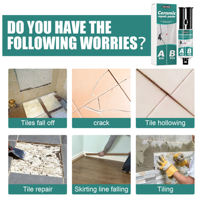 EELHOE Tile Repair Paste Tile Repair AB Glue Set Crack Repair Agent Ceramic Adhesive - Korvel