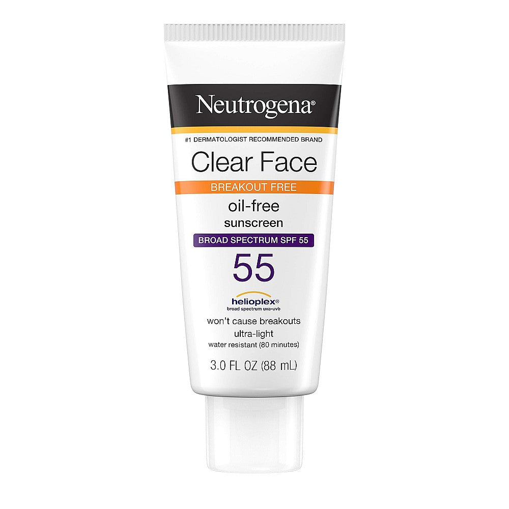 Lotion solaire liquide Neutrogena Clear Face SPF 50 pour peau sujette à l'acné