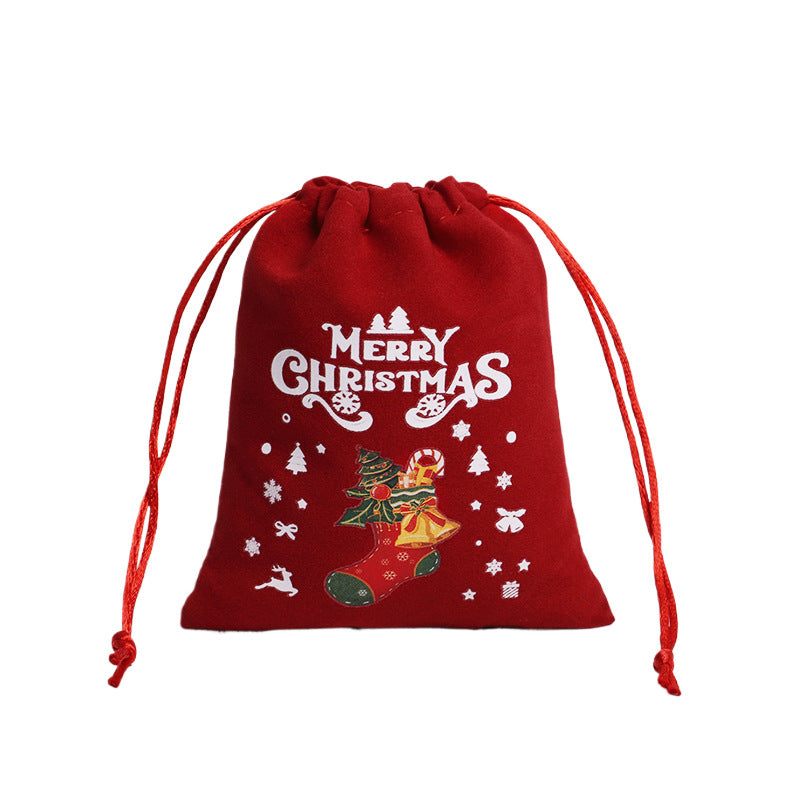 Christmas Gift Velvet/linen Drawstring Bags Bracelet Jewelry Candy Packaging Bags - Korvel