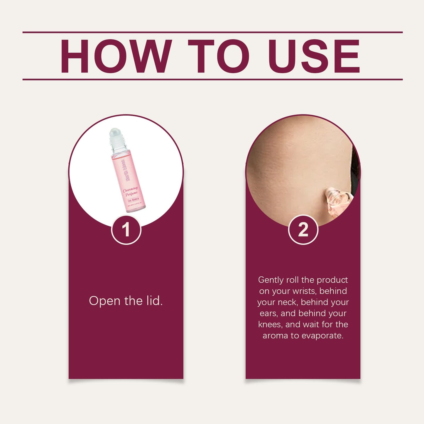 Rose Pheromone Roll-On Perfume for Women - Portable Fragrance