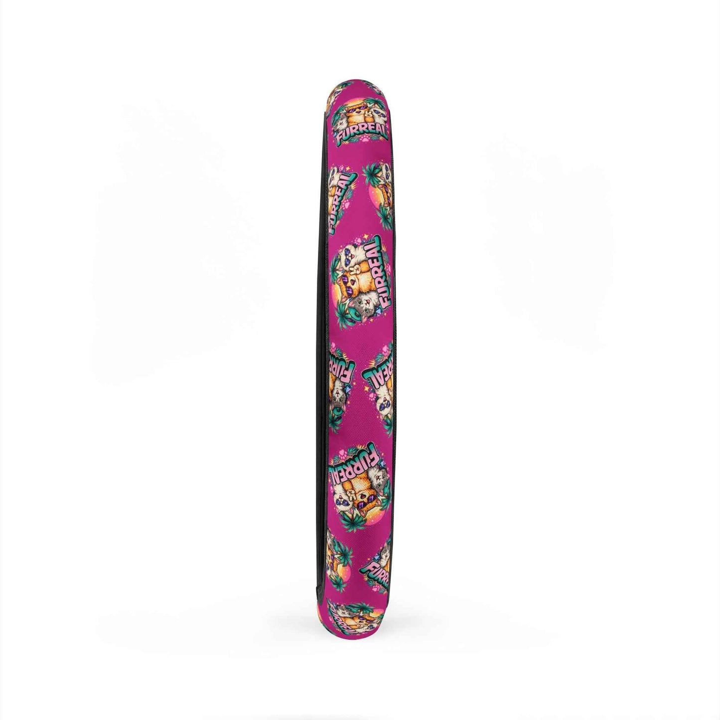 Furreal Retro Cat Steering Wheel Cover - Bold Pink Tropical Style