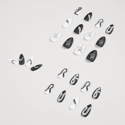 Dark Snake Pattern Mandarin Duck Wearing Manicure Fake Nail Manicure Patch Nail Patch Waterproof Removable Nail - Korvel