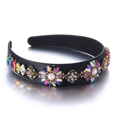 Elegant Baroque Retro Water Diamond Pearl Hair Hoop