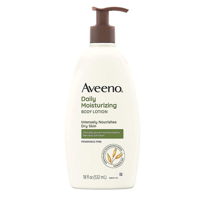 Aveeno Daily Moisturizing Body Lotion, Fragrance Free, 18 Fl Oz
