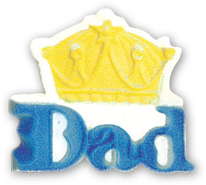 Dad With Crown Sugar Plaque - Edible Cake Decoration