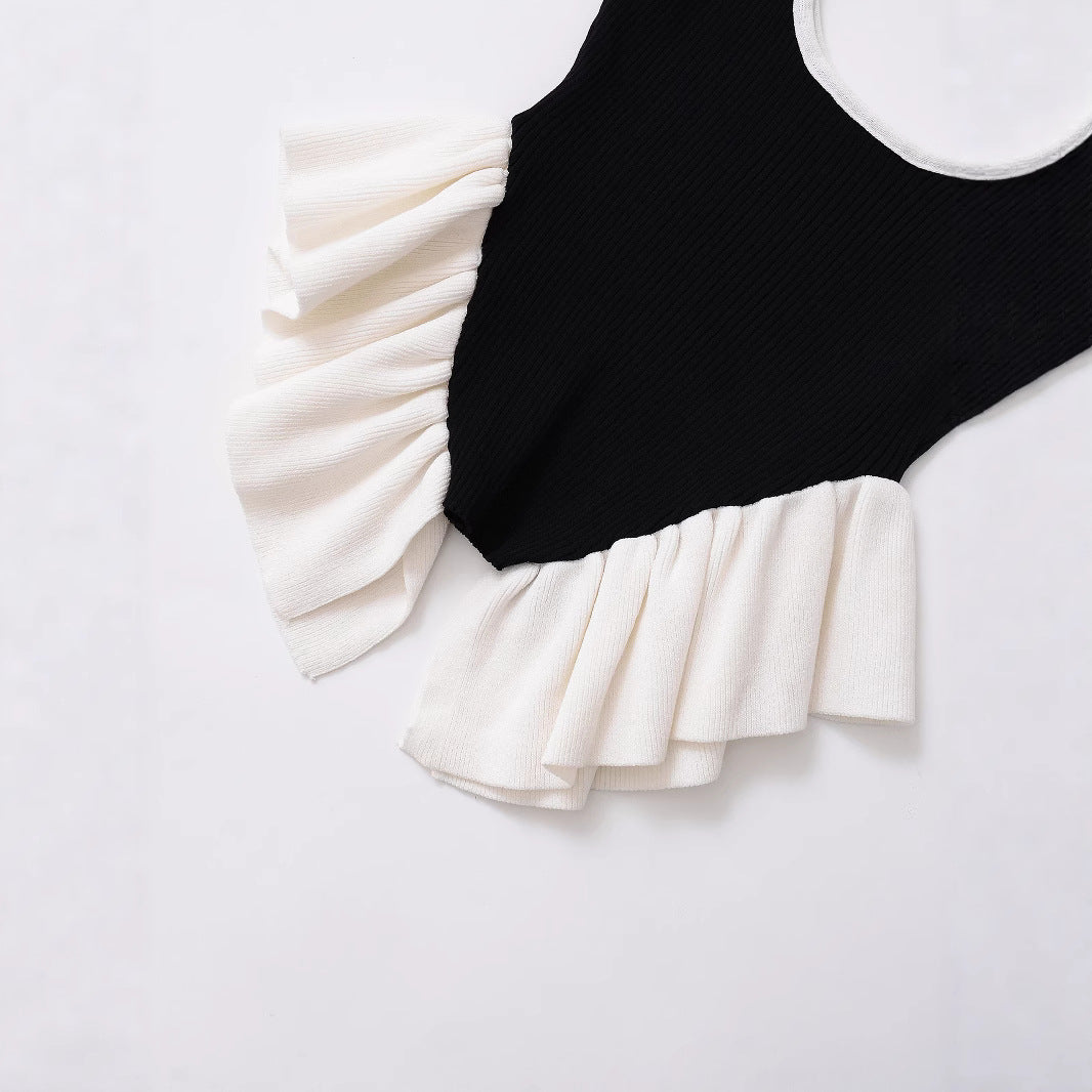 Elegant and Versatile Sleeveless Strap Top with Design - Korvel