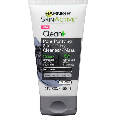 Garnier SkinActive Clean+ Pore Purifying 2-in-1 Clay Cleanser & Mask - 5oz