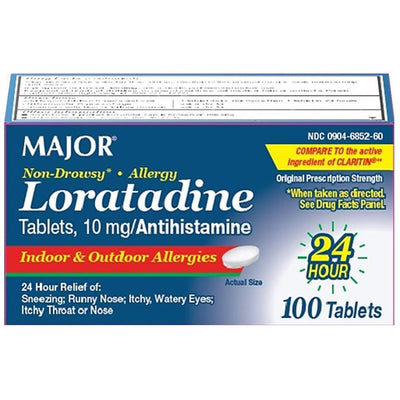 Major 24 Hour Allergy Relief Tablets - 100 Count