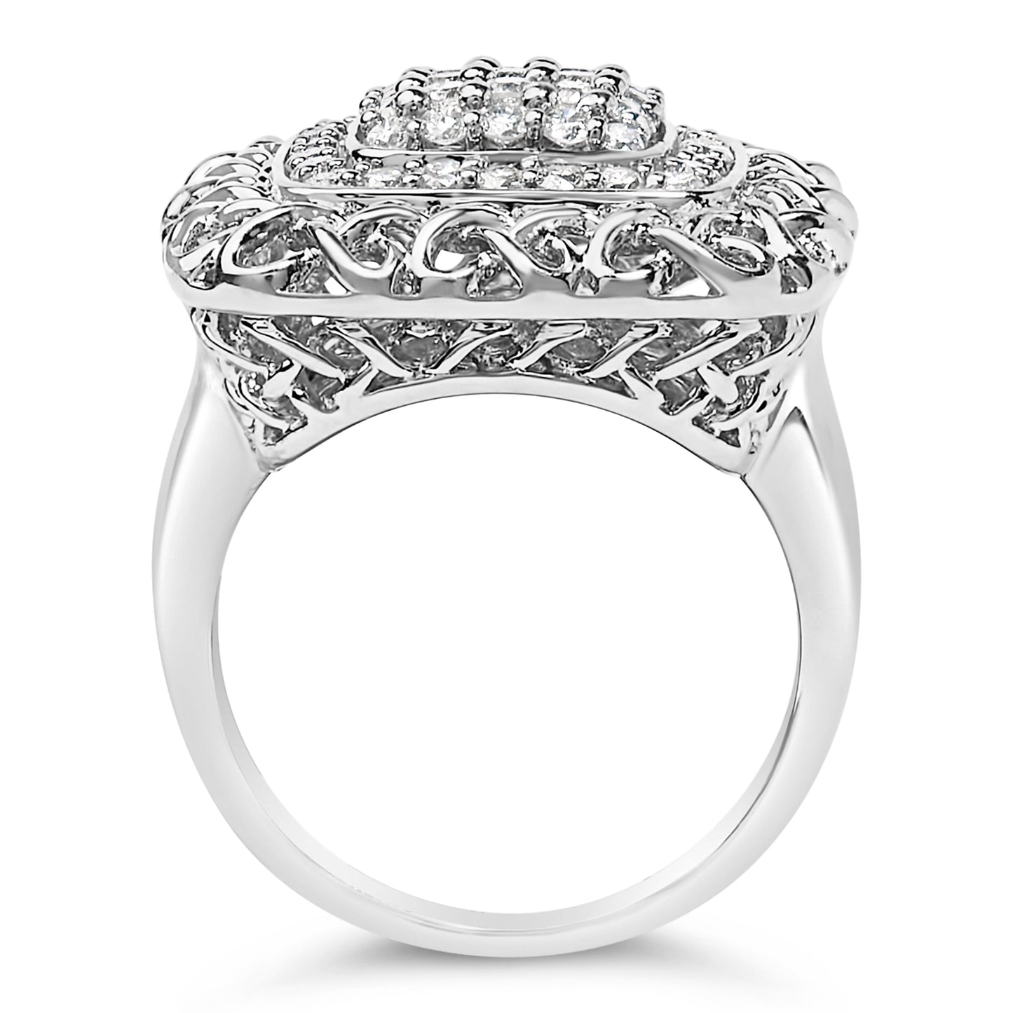 Bague de cocktail en argent sterling 1,0 Cttw avec diamant en nœud celtique