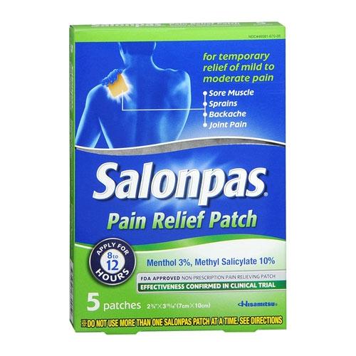 Parche para el Alivio del Dolor Salonpas - Aroma a Menta (5 Unidades)