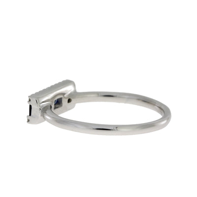 Bague en Saphir avec Diamant de 0,63 ct en Or Blanc 14KT
