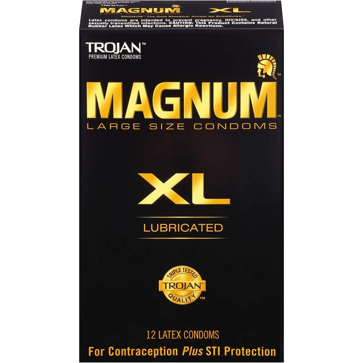 Condones de látex lubricados Trojan Magnum XL - Extra grandes