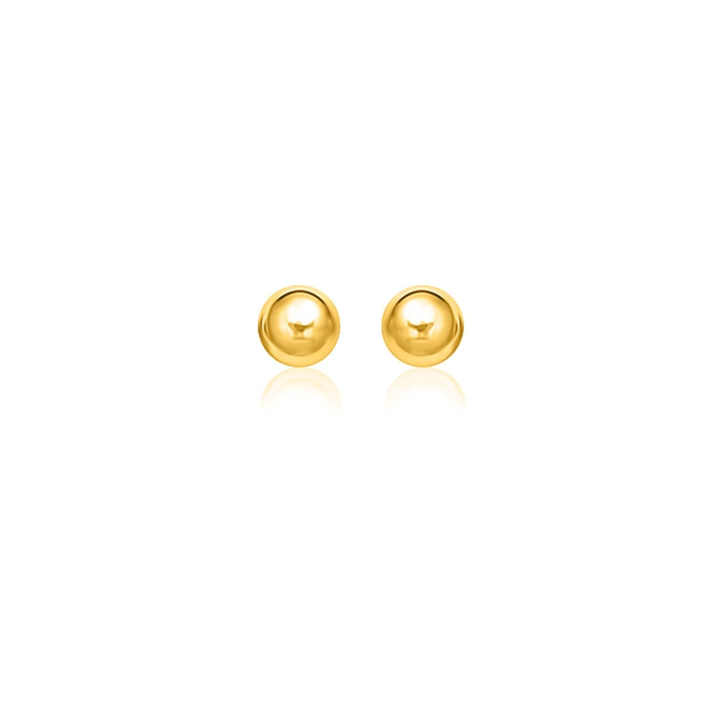 14k Yellow Gold Spherical Stud Earrings - 8.0 mm