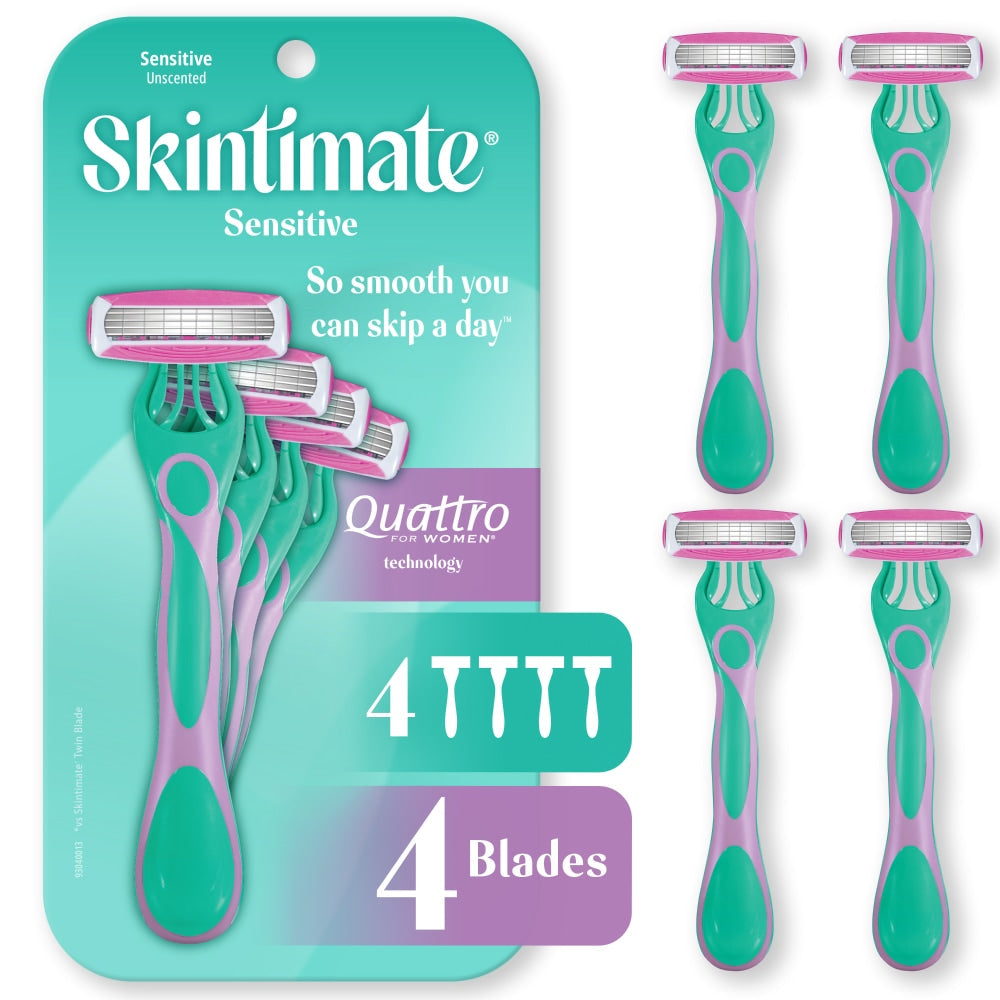 Rasoirs jetables Skintimate Schick pour peaux sensibles - 4 unités