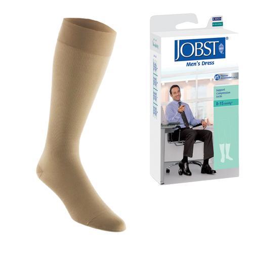Calcetines de vestir para hombre Jobst hasta la rodilla con punta cerrada - Caqui, Grande