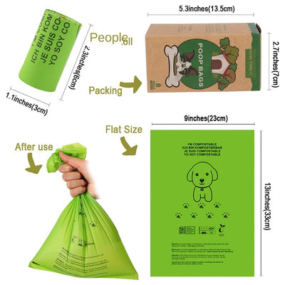 Biodegradable Pet Waste Bags Corn Starch PLA Degradable Poop Bags - Korvel