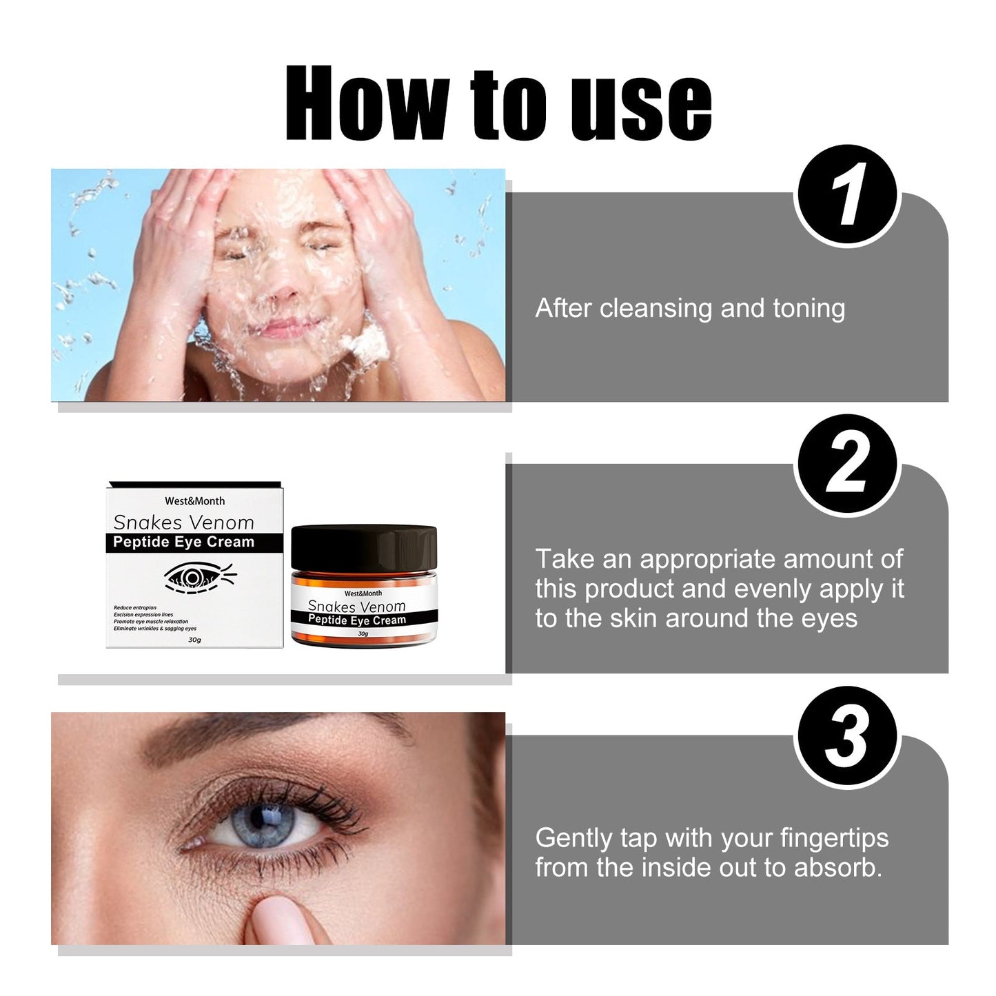 Snake Venom Peptide Eye Cream Gently Nourishes Skin, Reduces Fine Lines, Hydrates And Moisturizes Eye Cream - Korvel