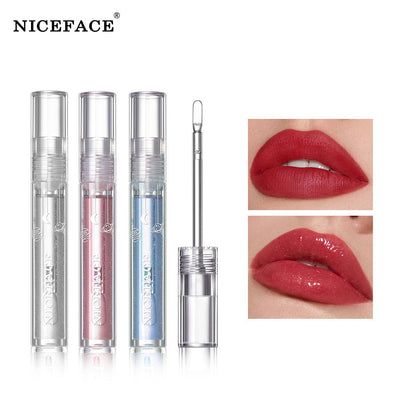 Niceface Glass Water Glossy Lip Gloss Transparent Lip Gloss Moisturizing And Moisturizing Not Easy To Fade White Lip Gloss - Korvel
