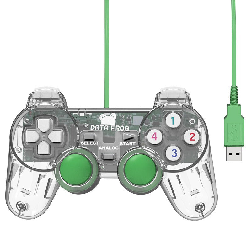 Transparent Shell USB Game Controller for PC and Consoles