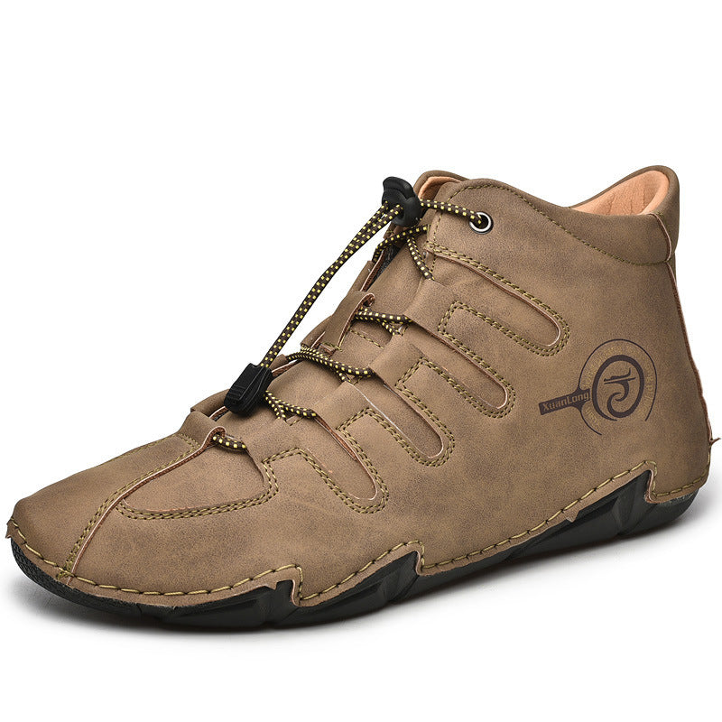 Premium Men's Leather Boots - Warm Plush Outdoor Footwear