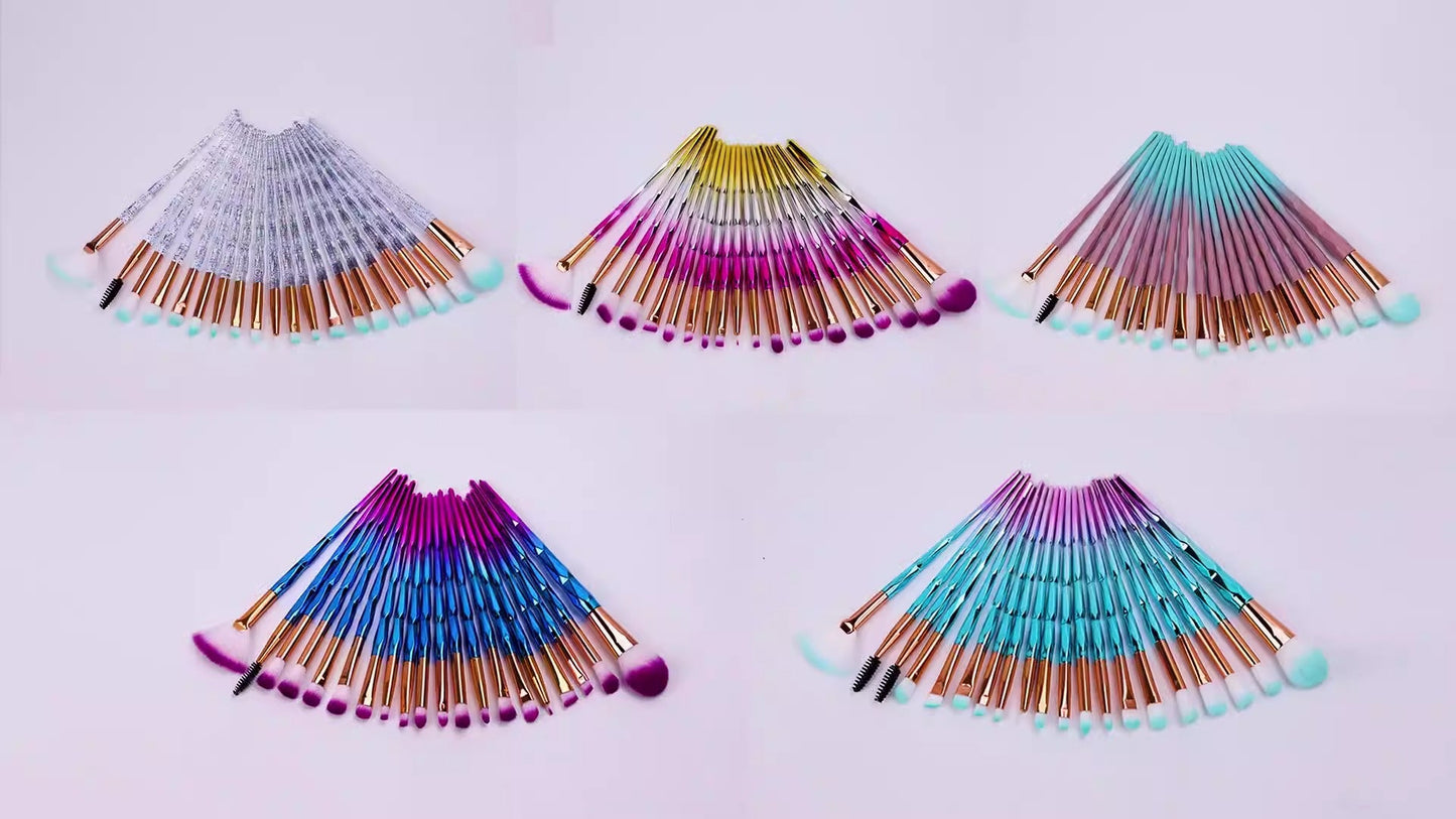 20-Piece Diamond Handle Eye Shadow Makeup Brush Set