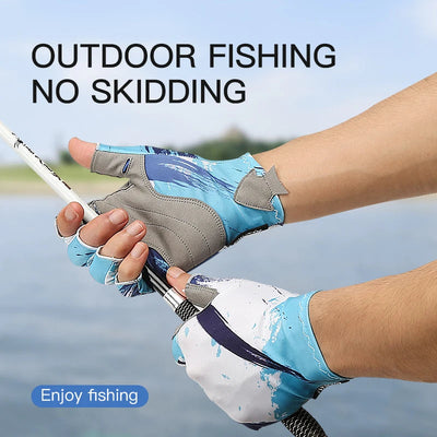 Fishing Gloves Men Women Non-slip Half-finger UV Protection Lightweight Breathable Outdoor Sport Equipment Angling Sailing Glove - Korvel