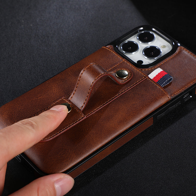 Suitable for IP13PROMAX card insertion phone case Apple 12 bracket phone protection case 11 anti drop case - Korvel