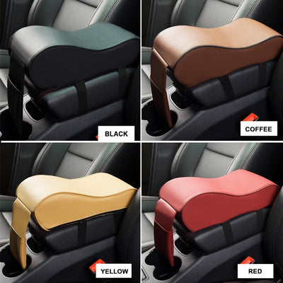 Leather Car Central Armrest Pad Black Auto Center Console Arm Rest Seat Box Mat Cushion Pillow Cover Vehicle Protective Styling - Korvel