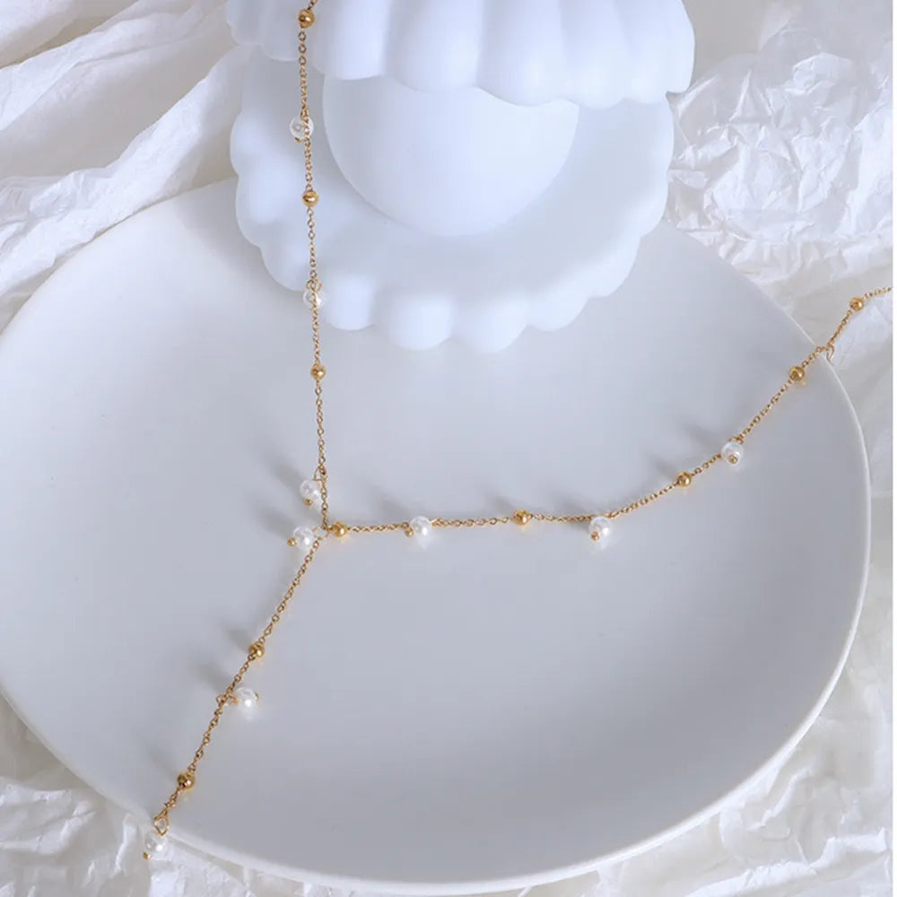 18K Gold-Plated Pearl Drop Necklace - Korvel