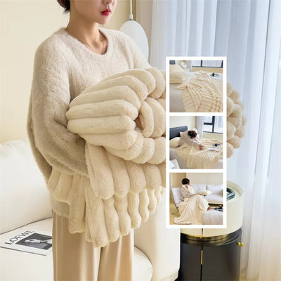 Luxurious Double-Sided Bubble Velvet Blanket